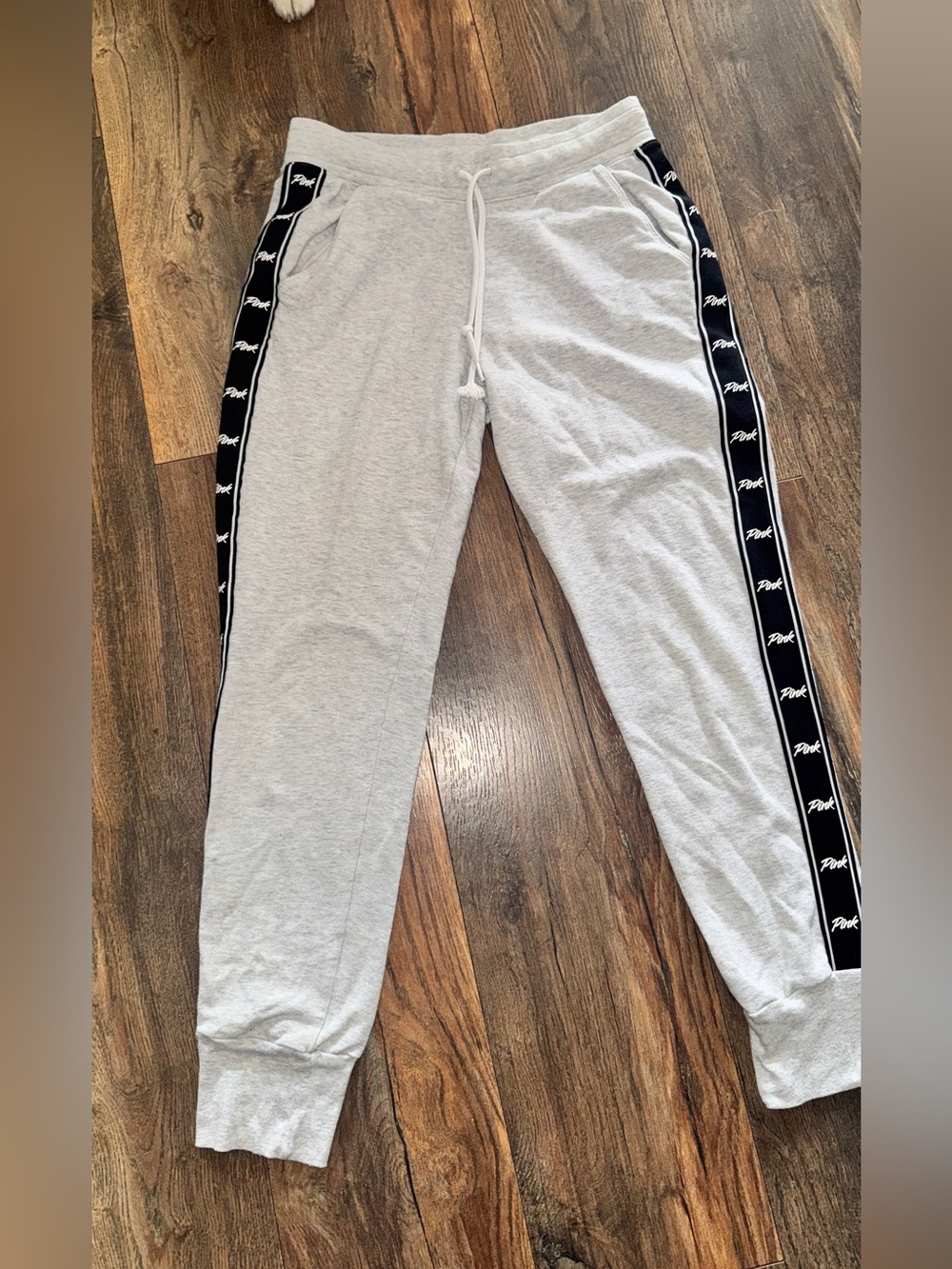 PINK victoria secret Grey Sweatpants with Black Logo